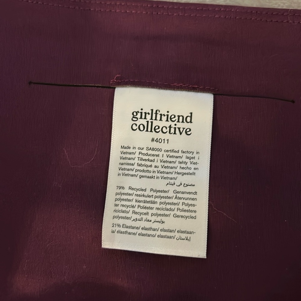 Girlfriend collective bike shorts in plum - Picture 2 of 4
